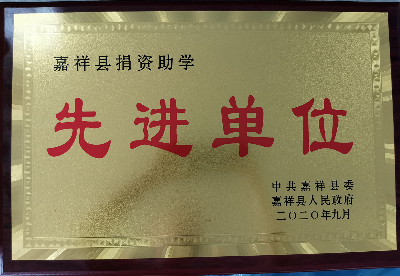 2020年捐資助學(xué)先進單位